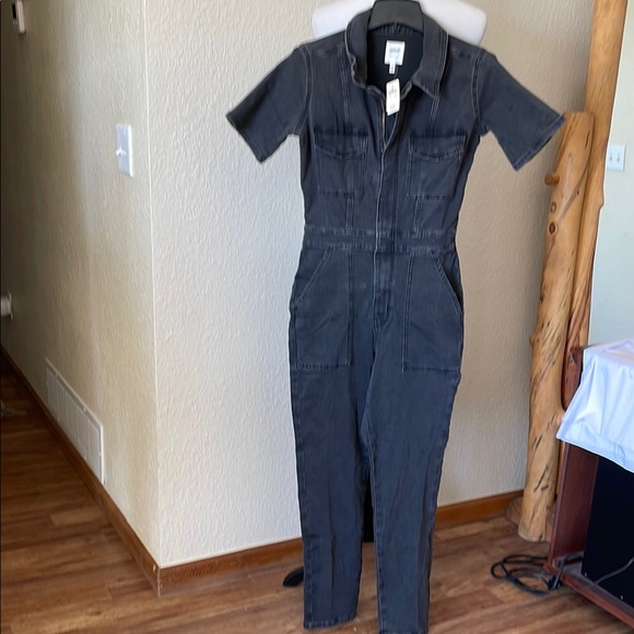 Aerie Black Denim Jumpsuit stretchy sz XS - Picture 3 of 10